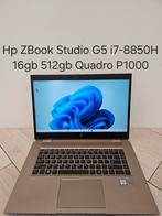 Nette staat: Hp ZBook Studio G5 i7-8850H 16gb 512gb P1000, Qwerty, 512 GB, 4 Ghz of meer, I7-8850H