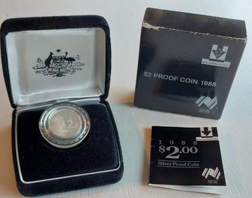 Zilveren 2 dollar Aboriginal 1988.