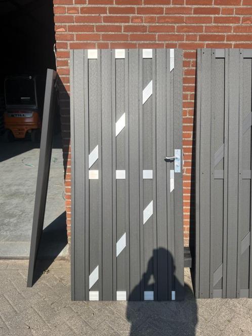 Composiet tuindeur met alluminum palen, Tuin en Terras, Tuinpoorten, Nieuw, Draaipoort, Composiet, 150 tot 200 cm, 150 tot 200 cm