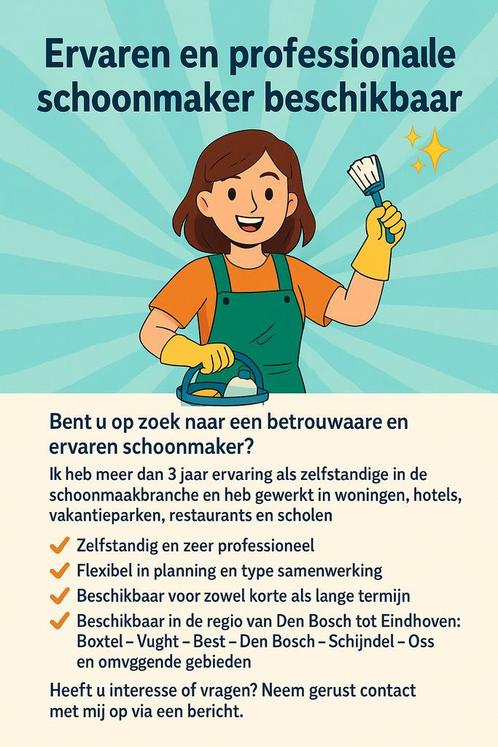 Schoonmaker, Vacatures, Vacatures | Schoonmaak en Facilitaire diensten, Vanaf 10 jaar, Overige vormen