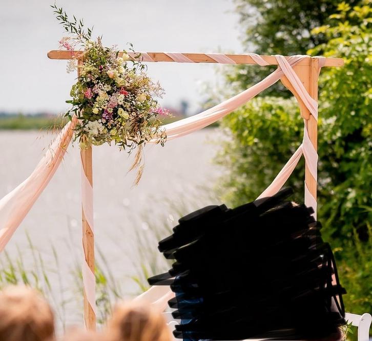 Beige Backdrop Stof - Decoratie, Huis en Inrichting, Stoffering | Gordijnen en Lamellen, Zo goed als nieuw, 200 cm of meer, Beige