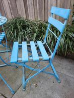 Blauwe tuinset - tafel en 2 stoelen, Tuin en Terras, 2 zitplaatsen, Gebruikt, Ophalen of Verzenden, Tuinset