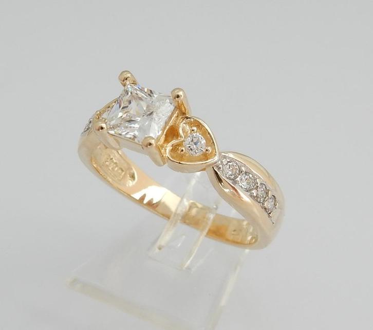 14 karaat Gouden Ring Princess Hartjes (verkocht), Sieraden, Tassen en Uiterlijk, Ringen, Nieuw, Dame, 18 tot 19, Goud, Goud, Verzenden