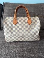 Louis Vuitton Speedy 30 Damier Azur, Sieraden, Tassen en Uiterlijk, Tassen | Damestassen, Ophalen, Gebruikt, Wit, Handtas
