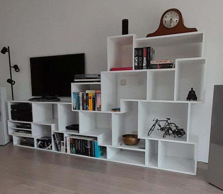 Hele mooie design vakkenkast/boekenkast, Huis en Inrichting, Kasten | Boekenkasten, Zo goed als nieuw, 200 cm of meer, 100 tot 150 cm