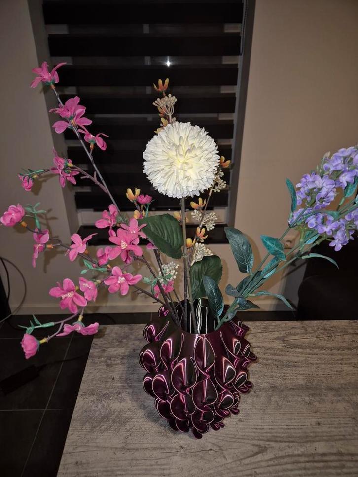 3D Geprinte Vaas - Groen/Paars Verloop, Huis en Inrichting, Woonaccessoires | Vazen, Nieuw, Overige kleuren, Minder dan 50 cm