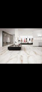 Tegel 60x120 marmer onyx hoogglans glans vloertegels tegels, Ophalen, 75 m² of meer, Nieuw, Crème