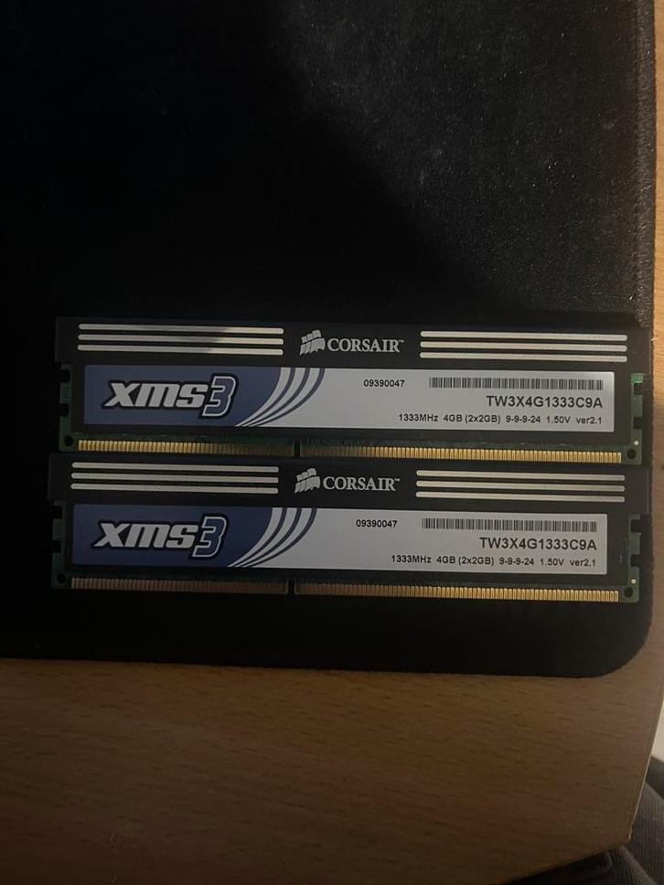 Corsair XMS3 DDR3 – 2x4GBKit (8GB– 1333MHz – Werkend, Computers en Software, RAM geheugen, Zo goed als nieuw, Desktop, DDR4, Ophalen of Verzenden