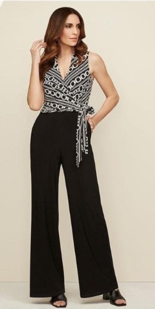 Joseph Ribkoff prachtige zwart/witte chique jumpsuit mt 44, Kleding | Dames, Jumpsuits, Zo goed als nieuw, Maat 42/44 (L), Overige kleuren