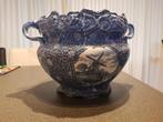 Delfts Blauwe Bloempot met Molen Flamand stijl., Antiek en Kunst, Antiek | Keramiek en Aardewerk, Ophalen