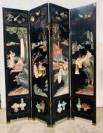 Vintage Chinees Kamerscherm, 4-delig  massief hout, Ophalen
