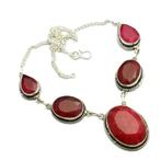 Robijn edelsteen,ketting, Verzenden, Nieuw, Met edelsteen, Rood