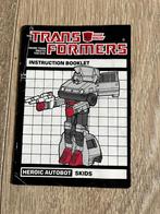 transformers G1: Skids US instruction booklet rub 1985, G1, Ophalen of Verzenden, Gebruikt, Autobots