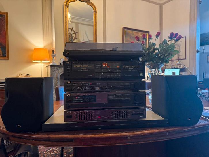 JVC stereotoren platenspeler equalizer tuner versterker cass, Audio, Tv en Foto, Stereo-sets, Gebruikt, Cassettedeck, Tuner of Radio