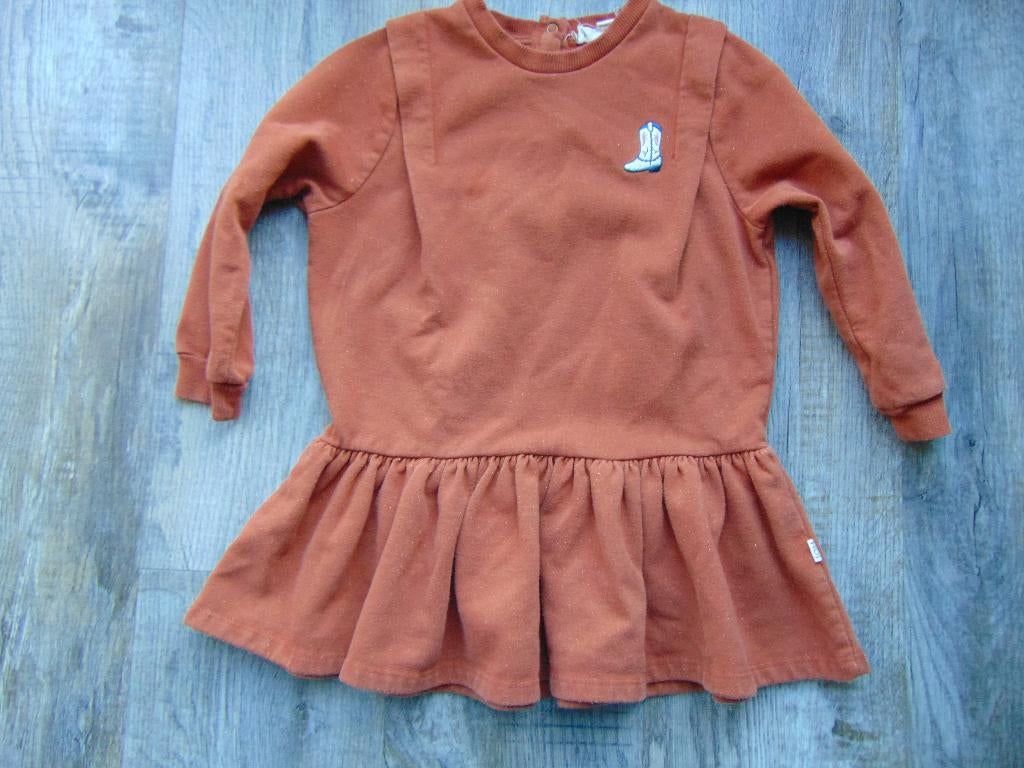 House of Jamie jurk bruin jurkje maat 98 / 104 sweatjurk, Meisje, Ophalen of Verzenden, Zo goed als nieuw, Jurk of Rok