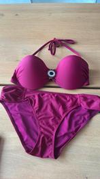 Hunkemoller 80C/L zgan strapless bikini wine deco, Ophalen of Verzenden, Zo goed als nieuw, Bikini, Hunkemöller