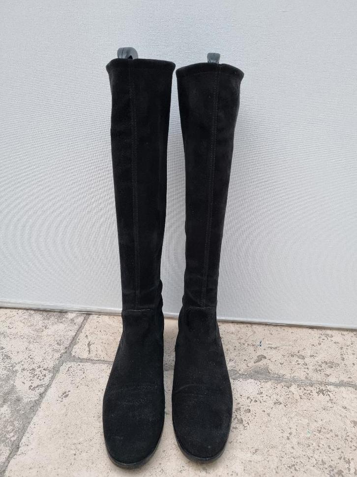 Peter Kaiser laarzen smalle XS schacht zwart suede 7 - 41, Kleding | Dames, Schoenen, Gedragen, Hoge laarzen, Zwart, Ophalen of Verzenden