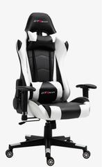GTRacer Gaming Stoel - Zwart/Wit, Ophalen, Zwart, Zo goed als nieuw, Bureaustoel