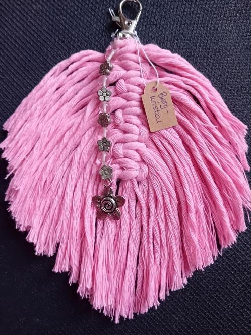 Macrame veer, macrame hanger met bergkristal kralen, Huis en Inrichting, Woonaccessoires | Wanddecoraties, Nieuw, Ophalen of Verzenden