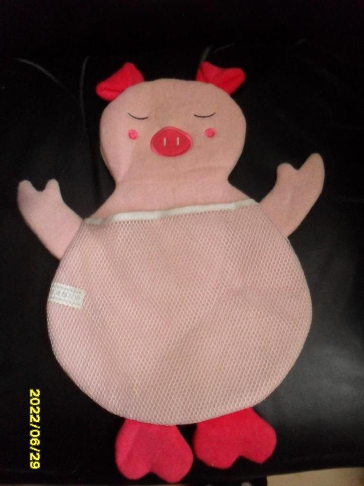 Varken met netje voor washand en spons en een washand varken, Kinderen en Baby's, Badjes en Verzorging, Zo goed als nieuw, Overige typen
