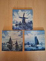 Delfts Blauwe Tegels - Windmolen en Zeilschepen, Ophalen of Verzenden