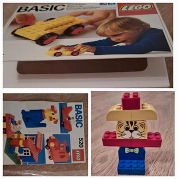 Vintage Lego basic, 895 met doos, 520 met boekje, 1836 beschikbaar voor biedingen