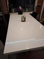 Hoogglans witte eettafel, Huis en Inrichting, Tafels | Eettafels, Ophalen, 50 tot 100 cm, Zo goed als nieuw, Vijf personen of meer