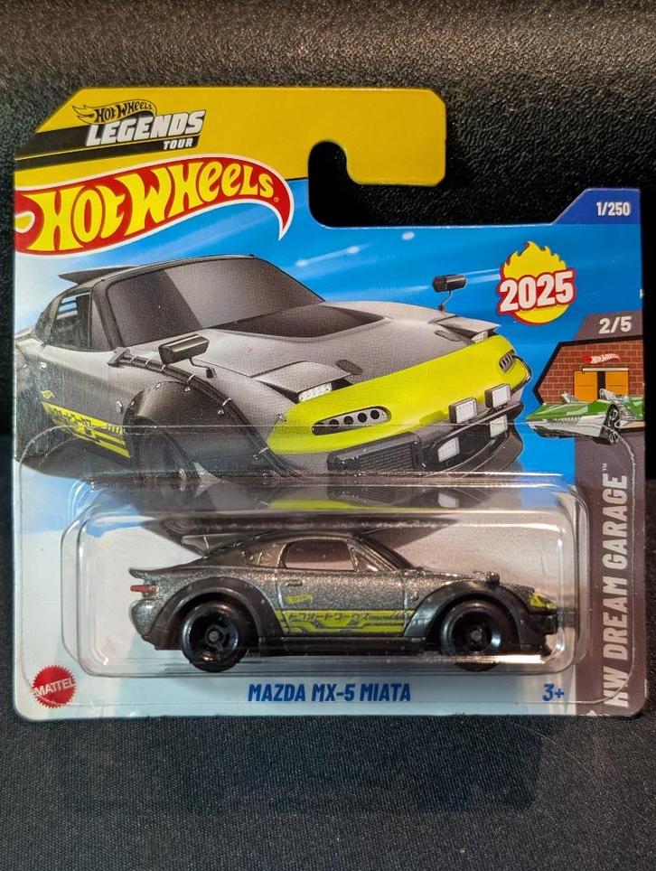 Hot Wheels Mazda MX-5 Miata grijs - Legends Tour, Hobby en Vrije tijd, Modelauto's | Overige schalen, Nieuw, Auto, Ophalen of Verzenden