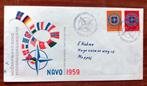FDC Eerste Dag uitgifte "Navo 1959" handgeschreven, Ophalen of Verzenden, Beschreven, Nederland