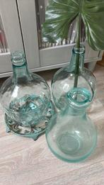 Turquoise vaas, Blauw, Aardewerk of Porselein, Ophalen of Verzenden, Zo goed als nieuw