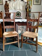 Twee antieke bidstoelen/ kerkstoelen met rieten zitting, Antiek en Kunst, Antiek | Religie, Ophalen of Verzenden
