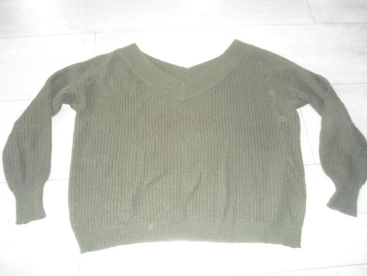 Only; Wijde trui, kort model; maat XL, Kleding | Dames, Truien en Vesten, Gedragen, Maat 46/48 (XL) of groter, Groen, Ophalen of Verzenden