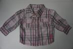 Prénatal blouse ruit roze grijs bloesje lange mouwen maat 62, Kinderen en Baby's, Babykleding | Maat 62, Meisje, Ophalen of Verzenden