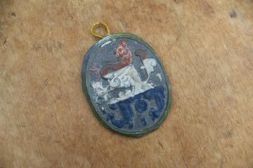 + Nederlandse Helm Leeuw Helmplaat Van Voor 1940 + beschikbaar voor biedingen