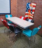 FIFTIES SIXTIES BEL AIR DINER STOELEN  MET TAFEL AMERIKAANS, Huis en Inrichting, Stoelen, Vijf, Zes of meer stoelen, Metaal, Zo goed als nieuw