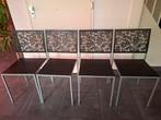 4 zwarte decoratieve eetkamerstoelen, Ophalen, Metaal