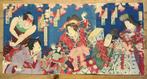 Antieke Japanse drieluik houtblok prent, Antiek en Kunst, Kunst | Niet-Westerse kunst, Verzenden