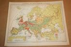 Antieke kaart - Bevolkingsdichtheid Europa - Ca 1885 !!, Boeken, Atlassen en Landkaarten, Gelezen, Landkaart, 1800 tot 2000, Europa Overig
