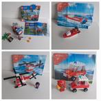 4 Legosetjes. Politieauto/Brandweer/Helikopter/Boot, Ophalen of Verzenden, Gebruikt, Complete set, Lego
