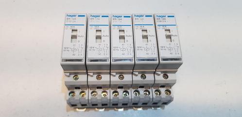 Hager Magneetschakelaar / Relais ER124 Ith 16A Ui250V (5x), Hobby en Vrije tijd, Elektronica-componenten, Gebruikt, Ophalen of Verzenden