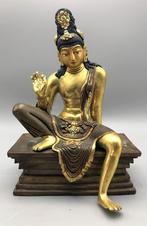Uniek Goldface Bodhisattva Avalokiteshvara brons beeld Nepal, Ophalen of Verzenden