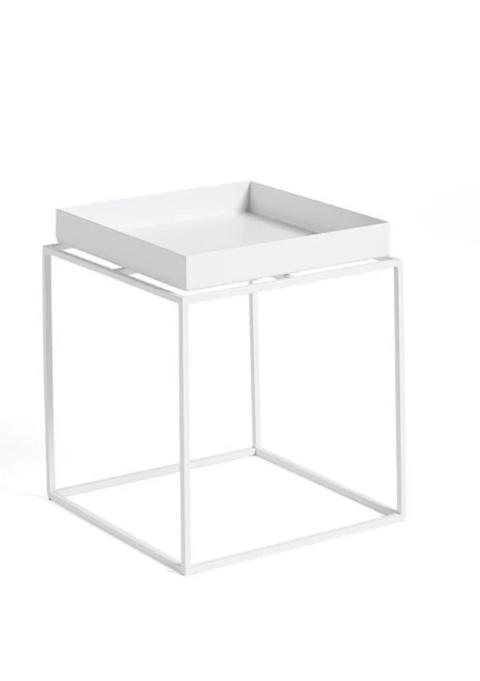 Te koop: Twee HAY Tray Tables (wit, 30x30 cm), Huis en Inrichting, Tafels | Salontafels, Zo goed als nieuw, Minder dan 50 cm, Minder dan 50 cm