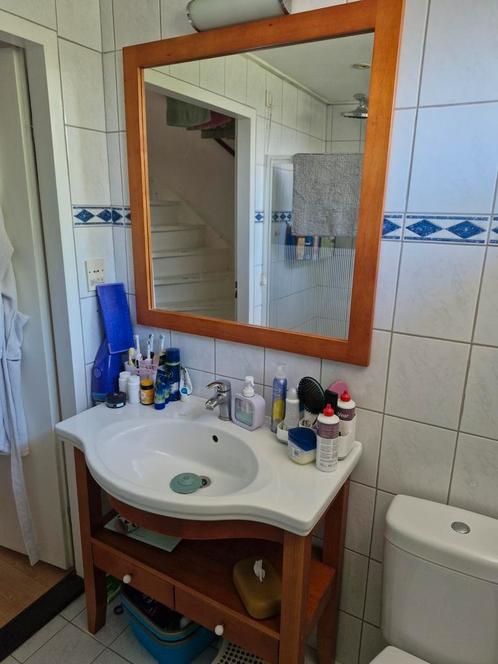 Badkamermeubel Plieger licht eiken met bijpassende spiegel, Huis en Inrichting, Badkamer | Badkamermeubels, Gebruikt, Wasbak of Wastafel