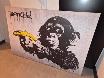 Banksy Aap met Banaan Canvas beschikbaar voor biedingen