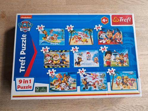 De Groene Merel paw patrol 9 in 1 puzzels, Kinderen en Baby's, Speelgoed | Kinderpuzzels, Zo goed als nieuw, 10 tot 50 stukjes
