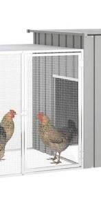 vidaXL Kippenhok met ren staal donker grijs, Dieren en Toebehoren, Pluimvee | Toebehoren, Ophalen, Nieuw, Kippenhok of Kippenren