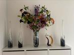 Glazen vazen set Italiaanse kunst 4 stuks, 50 tot 75 cm, Zwart, Ophalen of Verzenden, Glas