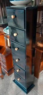 Vintage zwart ladenkastje, Huis en Inrichting, Kasten | Ladekasten, Zo goed als nieuw, Ophalen