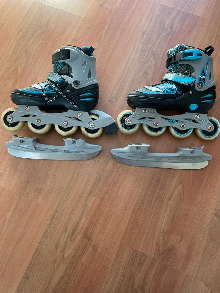 Nijdam Junior schaatsen/skeelers 2-in-1, maat 35 -38, Sport en Fitness, Schaatsen, Zo goed als nieuw, Noren, Nijdam, Ophalen of Verzenden