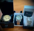 Drie horloges, Overige merken, Staal, Gebruikt, Polshorloge